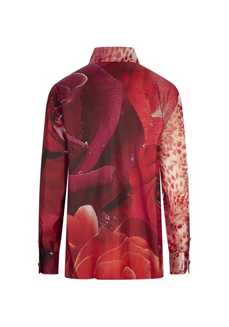 Camicia Con Stampa Jaguar Skin E Rose ROBERTO CAVALLI | UKT704-4QN48D1989